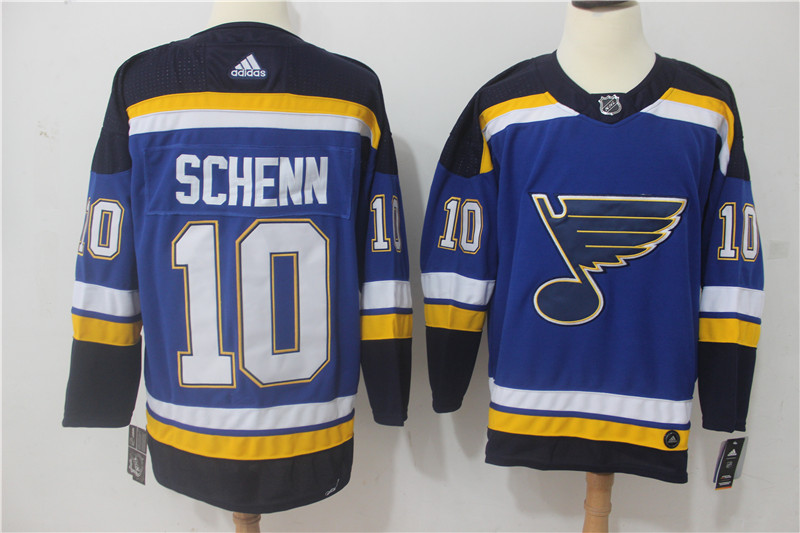 Men's St. Louis Blues #10 Brayden Schenn Blue Fashion Stitched NHL Jersey